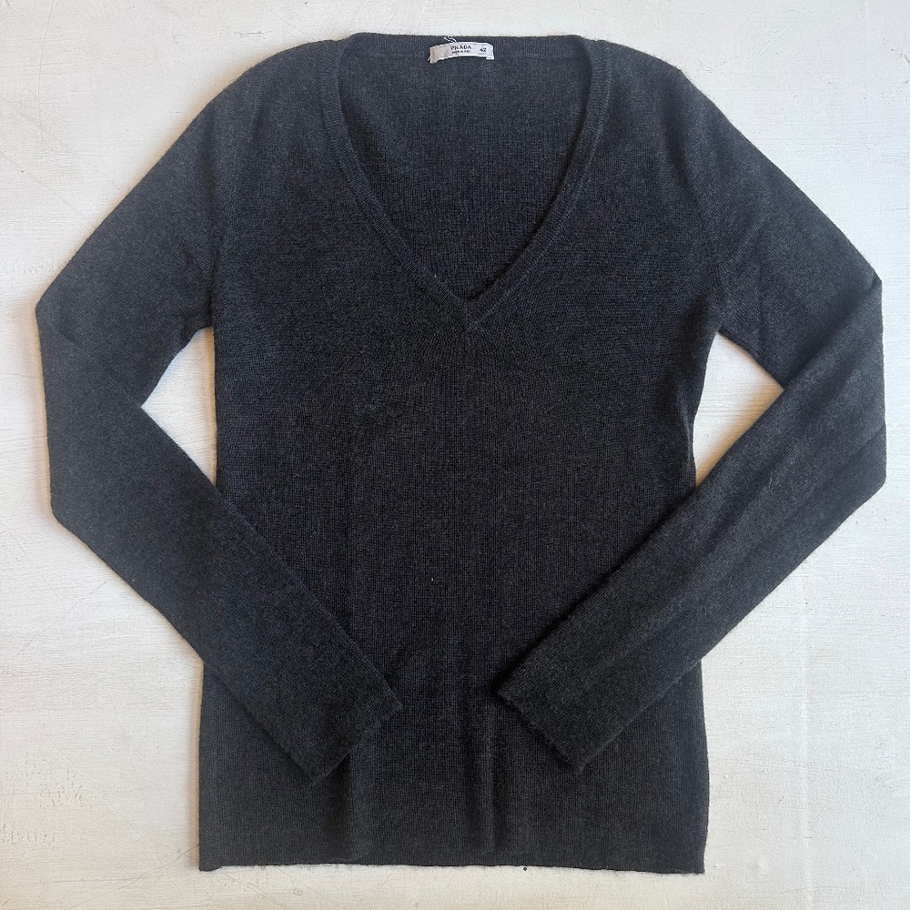 Prada Dark Gray Cashmere Sweater